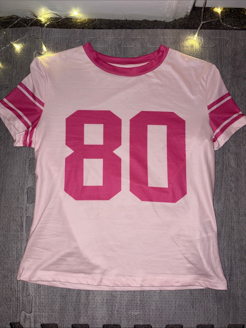 Pink Sporty Fitted Graphic Tee